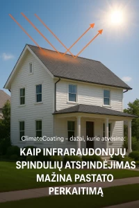 ClimateCoating® – infraraudonųjų spindulių atspindinti technologija, kuri atvėsina pastatus ir taupo energiją.