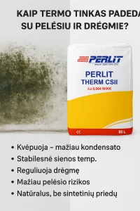 PerlitTherm CS II – kvėpuojantis termo tinkas, saugantis nuo pelėsio ir drėgmės