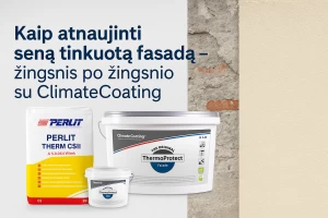 Fasado atnaujinimas be šiltinimo: termoizoliacinis tinkas ir termokeraminiai dažai ClimateCoating