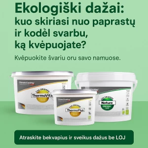 Ekologiški dažai: kuo jie skiriasi nuo įprastų ir kodėl svarbu, ką kvėpuojame patalpose?