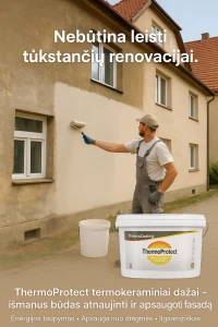 Termokeraminiai fasado dažai: kaip išlaikyti sienas sausas ir atsparias visus metus