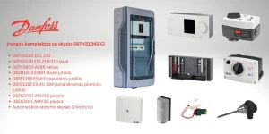 Danfoss ECL Comfort 210 valdiklio komplektas šildymui ir karštam vandeniui - 087H3104SK2 su (VAS) skydu