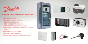 Danfoss ECL Comfort 310 valdiklio komplektas šildymui ir karštam vandeniui - 087H3106SK2 su (VAS) skydu