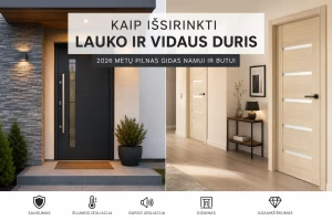 Kaip išsirinkti kokybiškas lauko ir vidaus duris? Svarbiausi patarimai 2026 metais