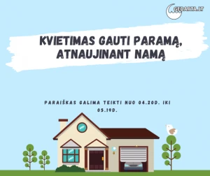 Kvietimas gauti paramą, atnaujinant (modernizuojant) namą