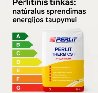Perlitinis tinkas PerlitTherm CS II – natūralus ir efektyvus būdas taupyti energiją bei gerinti mikroklimatą.