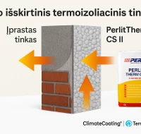 PerlitTherm CS II – natūralus tinkas, kuris šiltina, kvėpuoja ir sugeria garsą