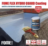 Stogų, sanitarinių patalpų, balkonų ir terasų hidroizoliacija po žiemos su FOME FLEX Hydro Guard
