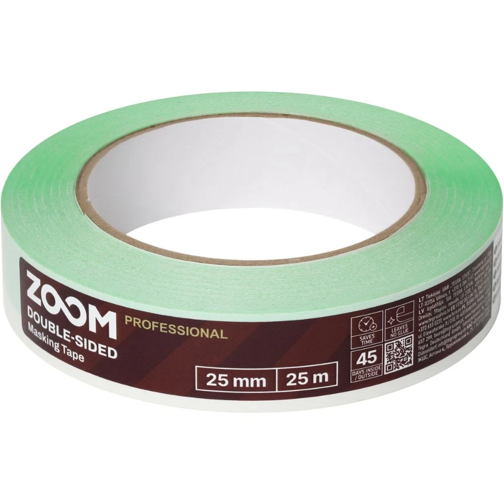 ZOOM Dvipusė maskavimo juosta, 25 mm x 25 m