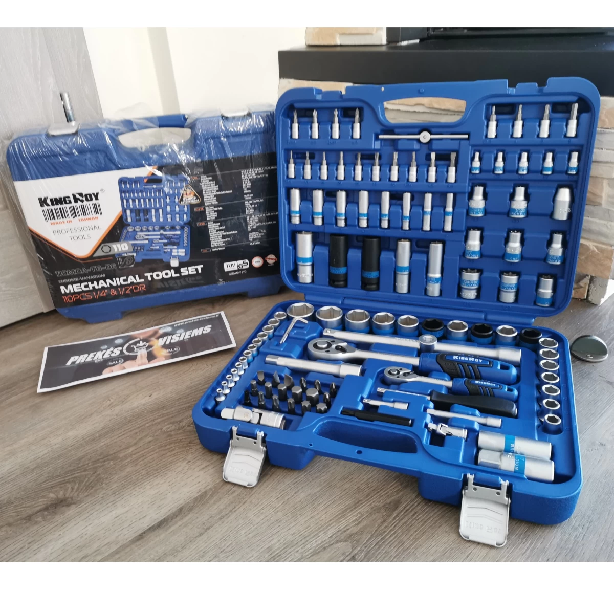 1 / 4 + 1 / 2 Galvučių rinkinys 110vnt. 6-kampės 72TH King Roy