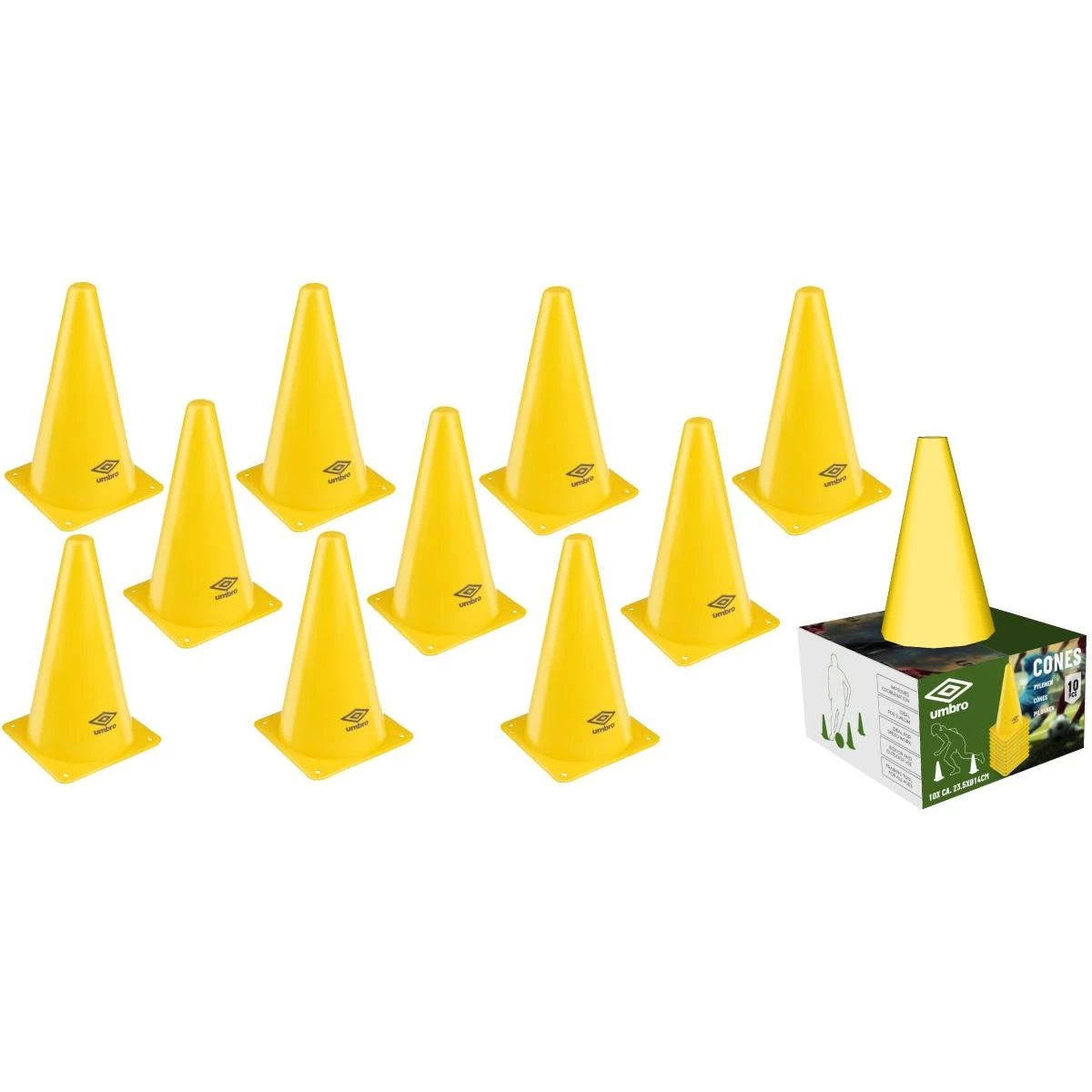 10 Treniruočių Kūgių Rinkinys 23,5 Cm Umbro