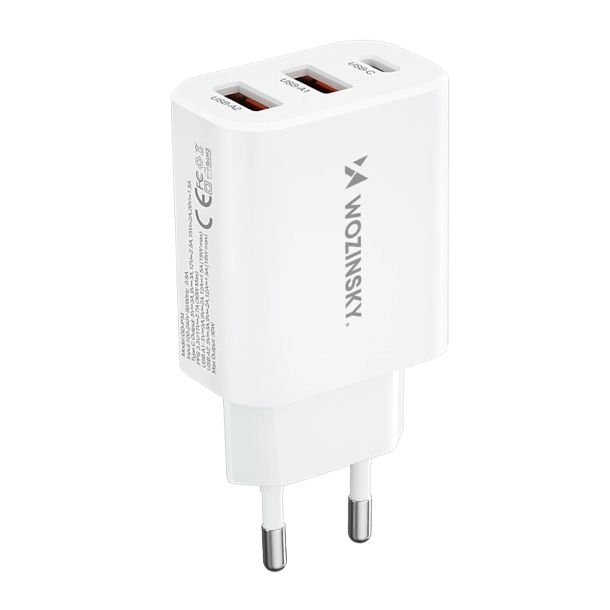 100-240v 30w Usb-c 2x Usb-a Tinklo įkroviklis, Baltos Spalvos