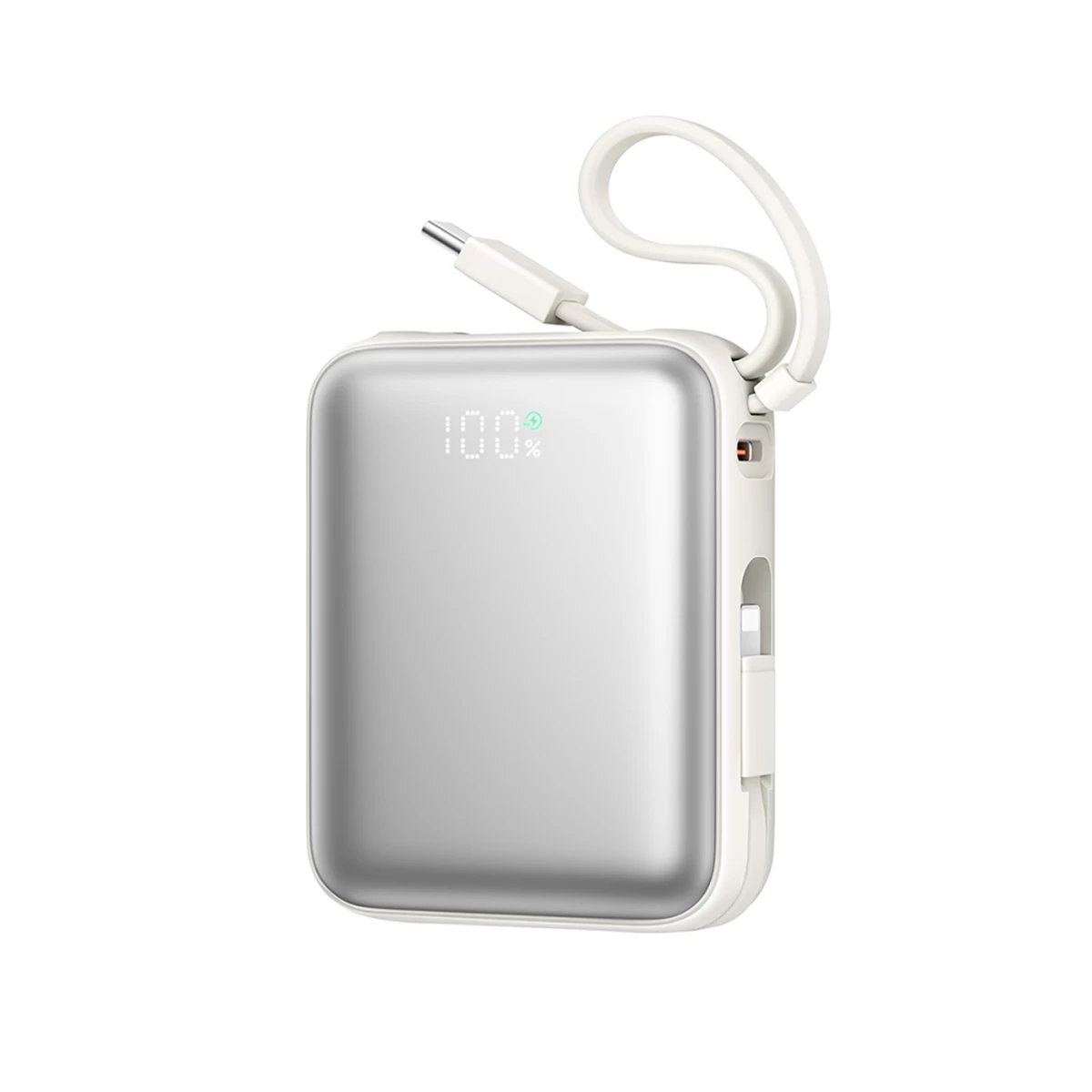 10000 Mah 22,5 W Galios powerbank Su Integruotu Usb-c lightning Kabeliu - Baltas