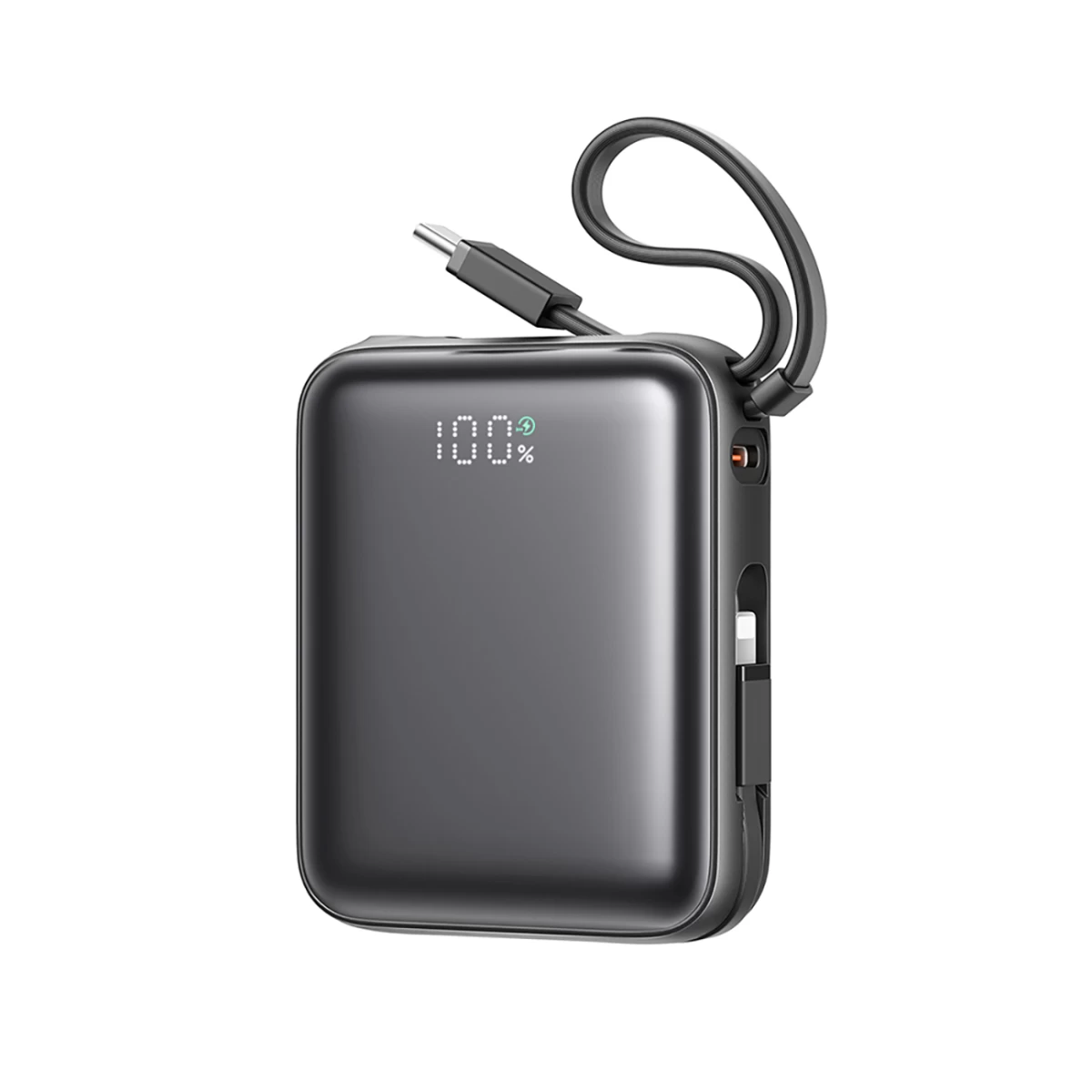 10000 Mah 22,5 W Galios powerbank Su Integruotu Usb-c lightning Kabeliu - Juodas
