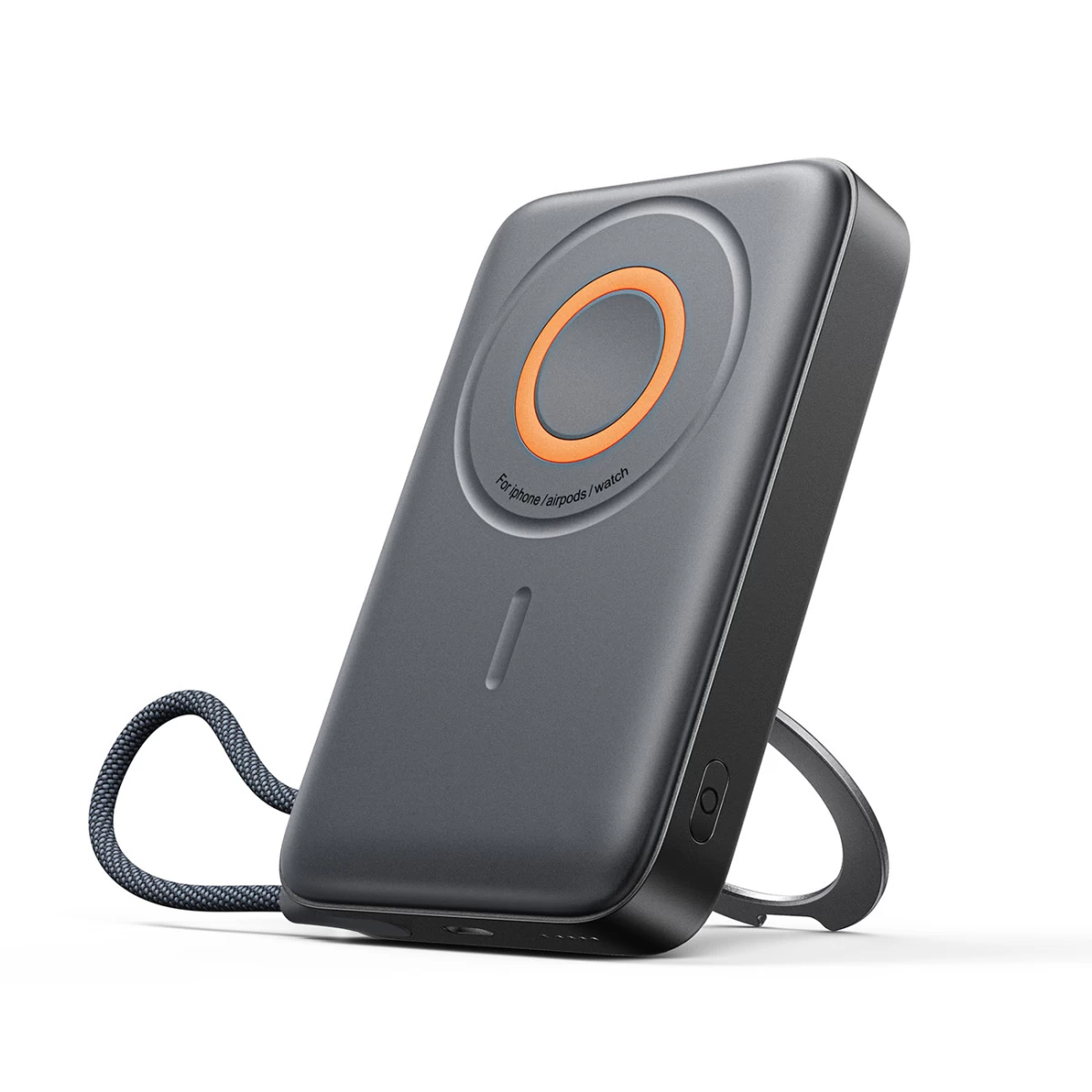 10000 Mah 22,5 W Indukcinis Maitinimo Blokas 3-in-1 Su Integruotu magsafe Kabeliu - Juodas