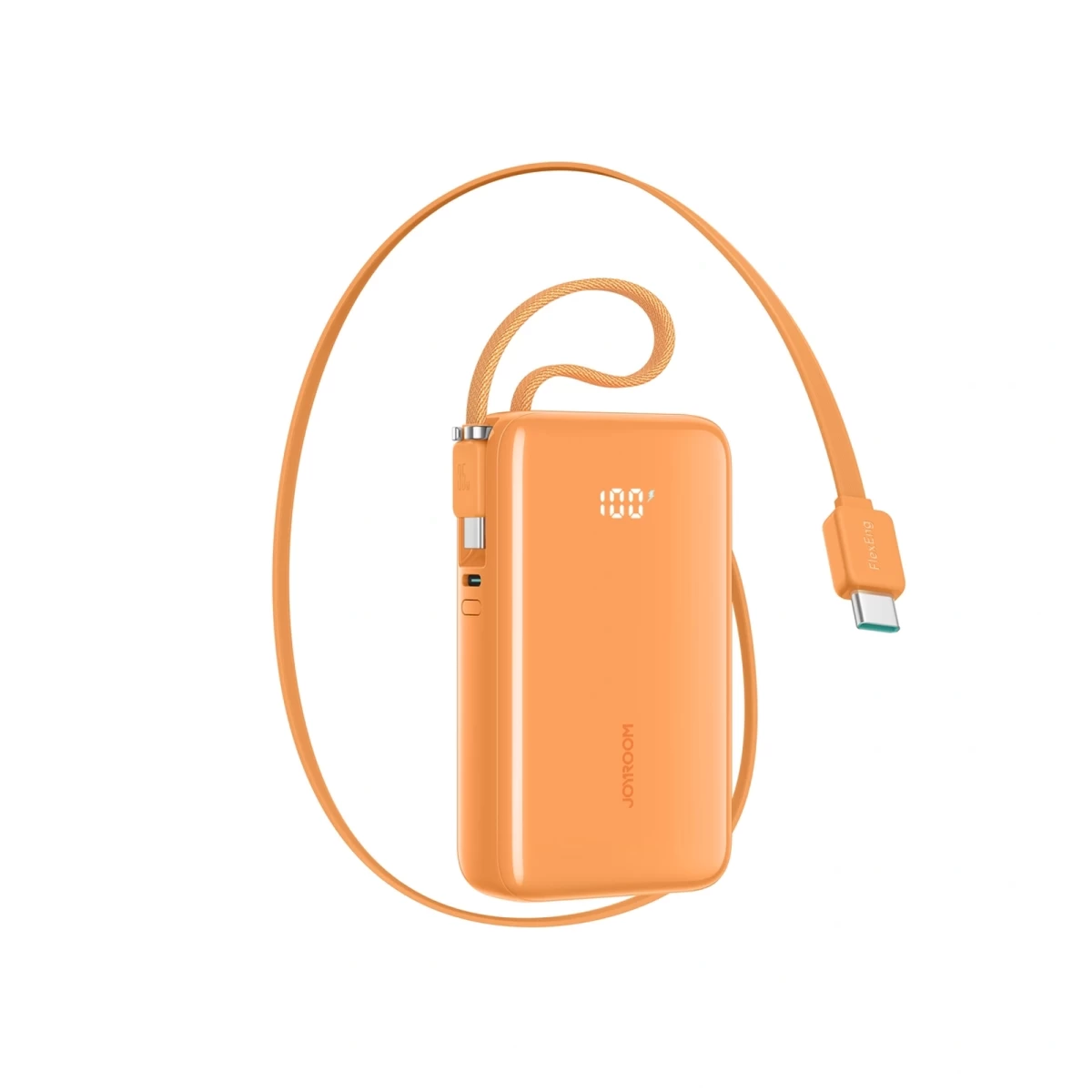 10000 Mah Išorinis Akumuliatorius Su Integruotais Usb-c 35 W Kabeliais – Oranžinis