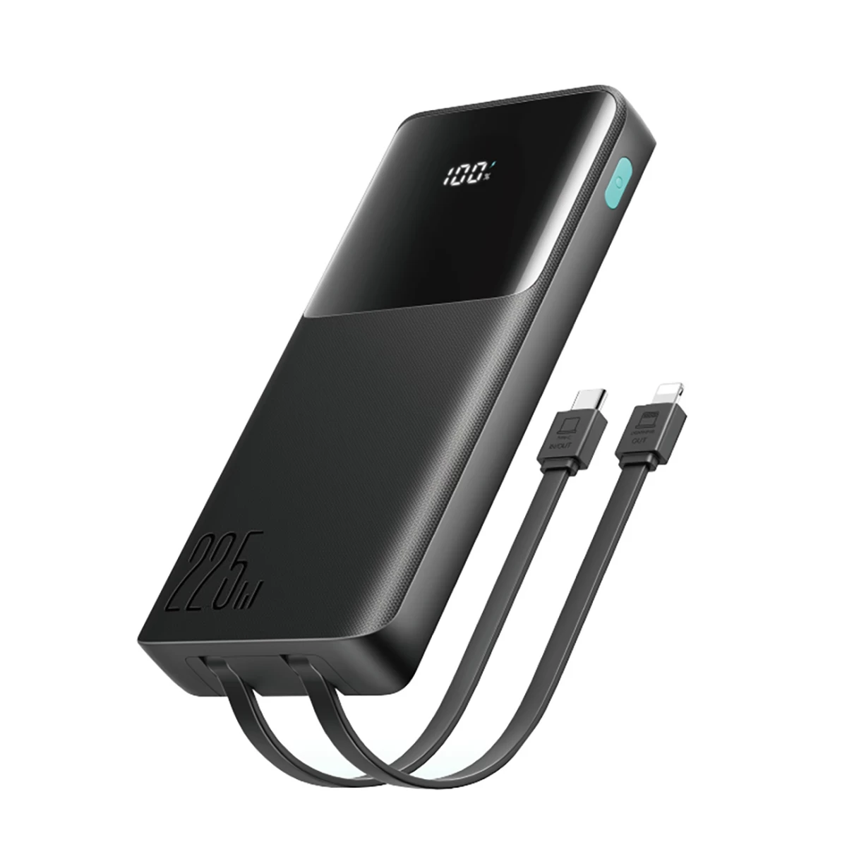10000 Mah Talpos powerbank Su Integruotu Usb-c iphone Lightning Kabeliu - Juodas