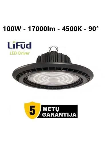 100W LED High bay - 17000lm - 4500K - Garantija 5 metai