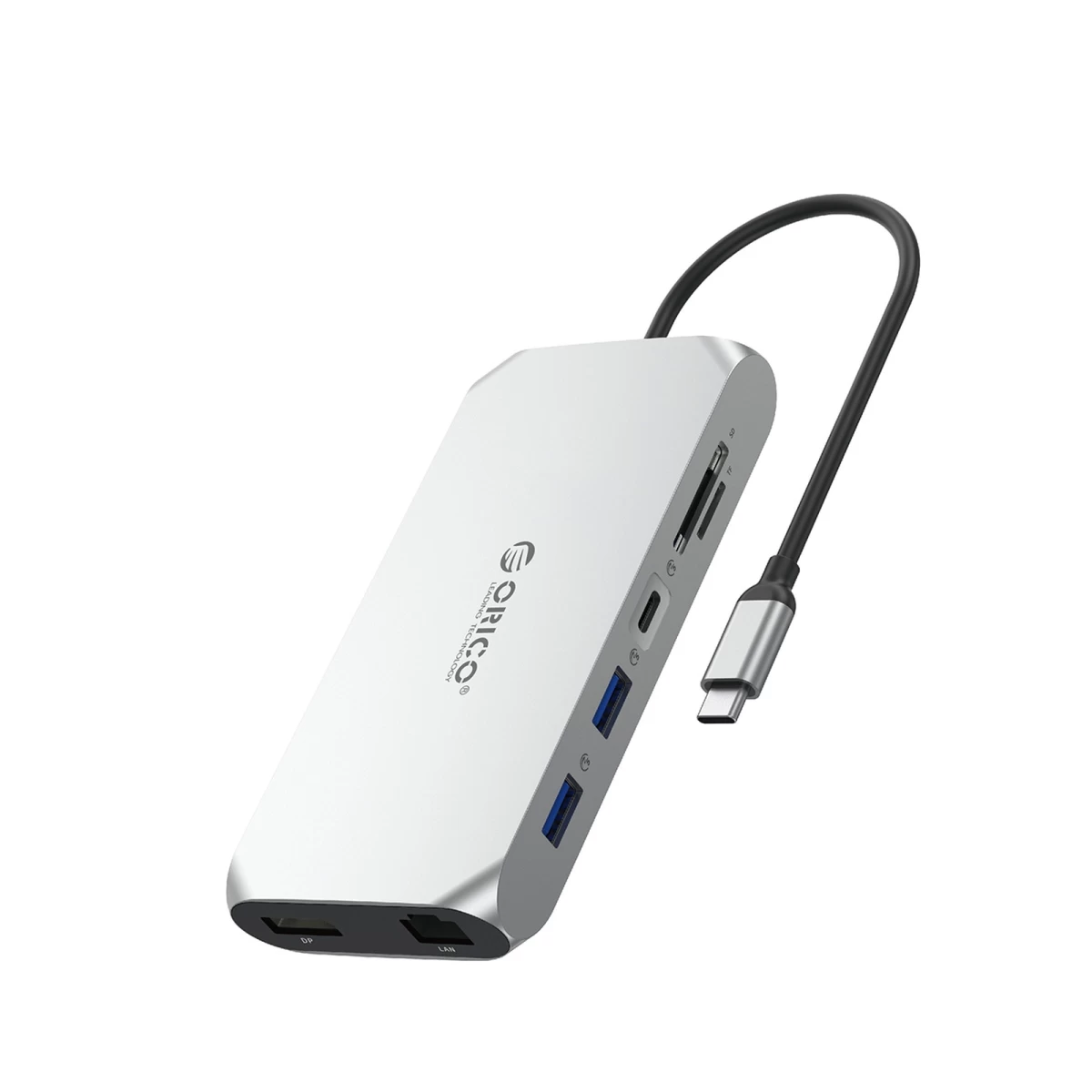 12-in-1 Usb-c – Usb-a – Usb-c – Hdmi – Displayport – Sd/microsd – Rj45 – 3,5 Mm Ctia Jungčių Stotis – Sidabrinė