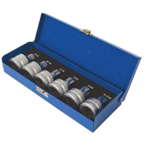 3/4&#039;&#039; Galvučių su antgaliais rinkinys (TORX, SPLINE) 6vnt.