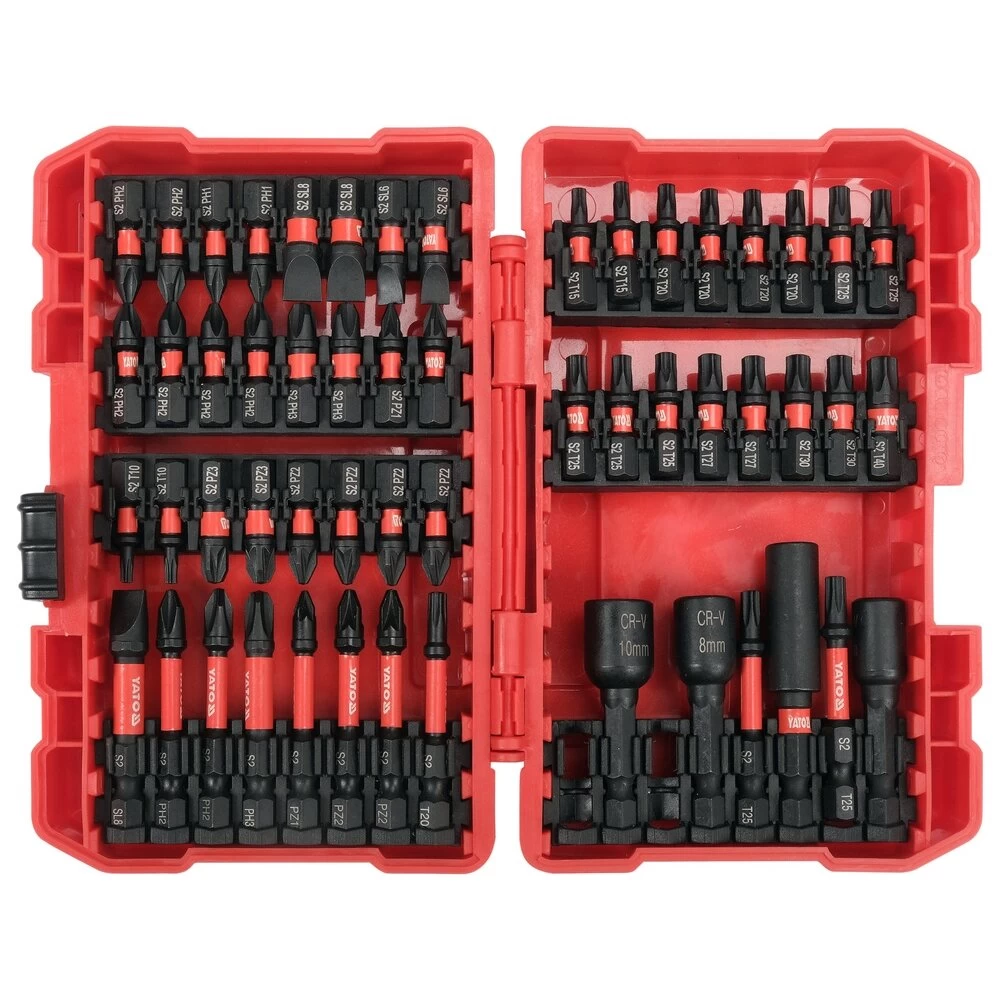 1/4 Smūginių keičiamų antgalių rinkinys (PLOKŠČIAS,PZ,PH,TORX) 54vnt. 1/4 Smūginių keičiamų antgalių rinkinys (PLOKŠČIAS,PZ,PH,TORX) 54vnt.