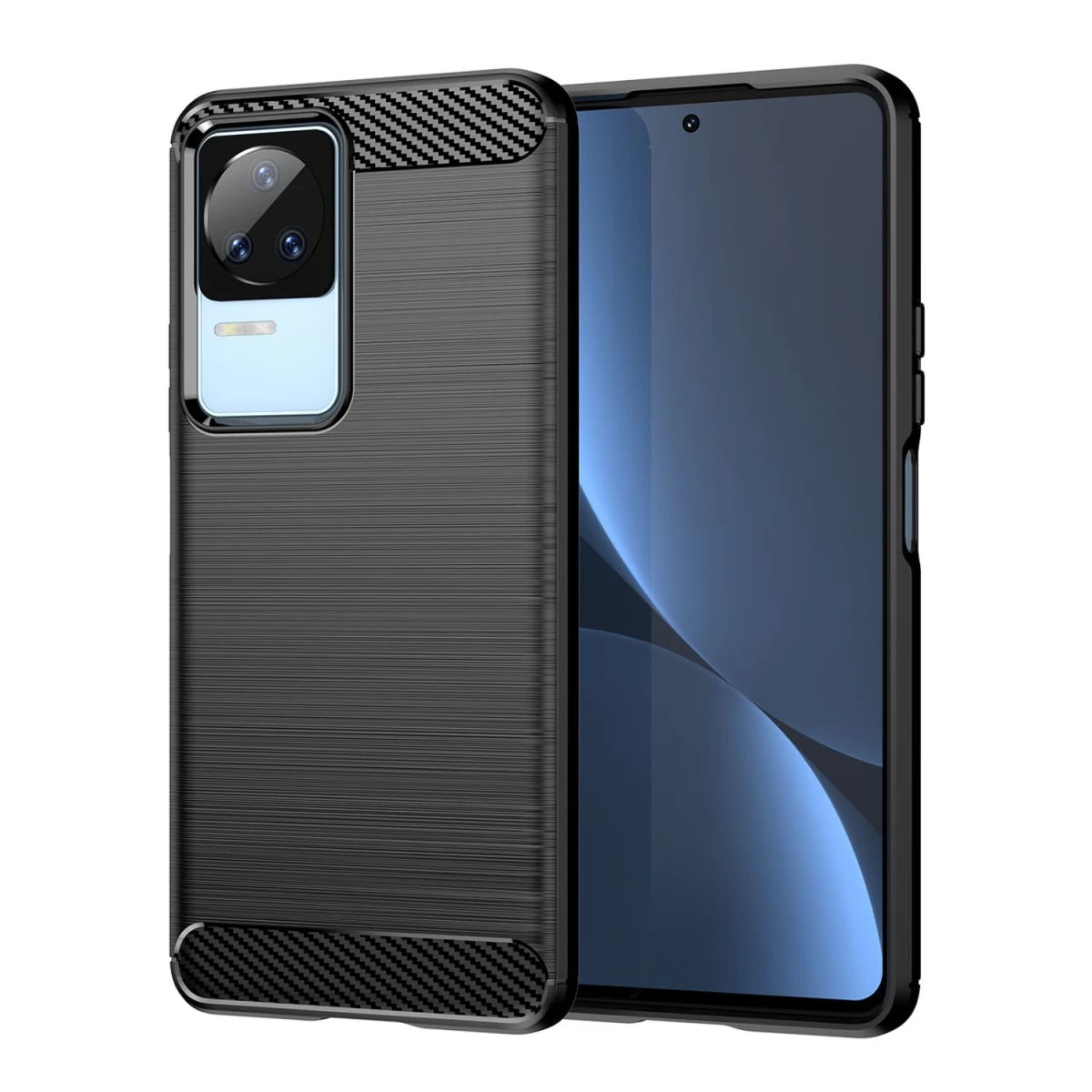 Anglinis Dėklas Xiaomi Poco F4 5g Lankstus Silikoninis Anglinis Dėklas Juodas