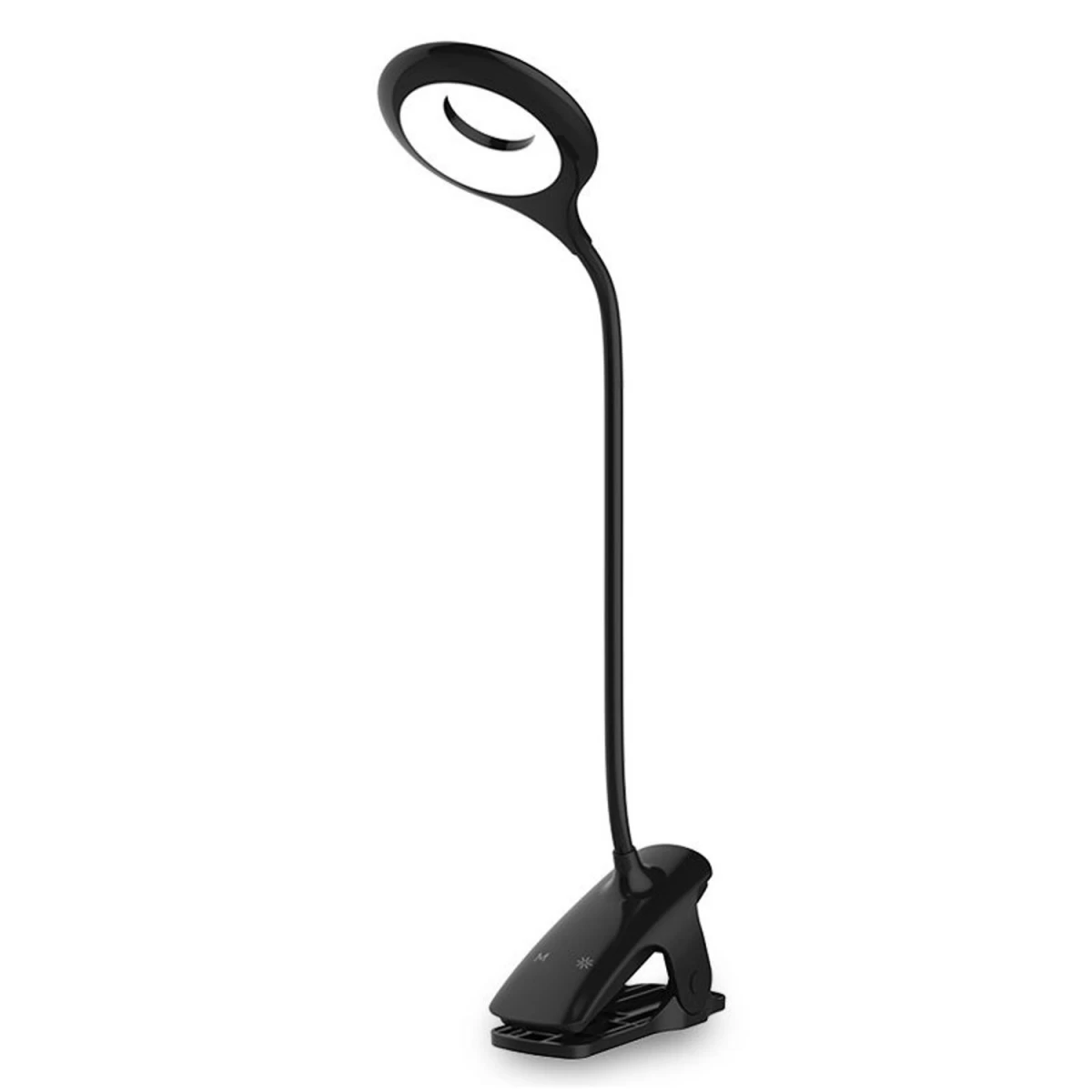 Belaidė Led Skaitymo Lemputė Su Spaustuku + Mikro Usb Laidas, Juoda
