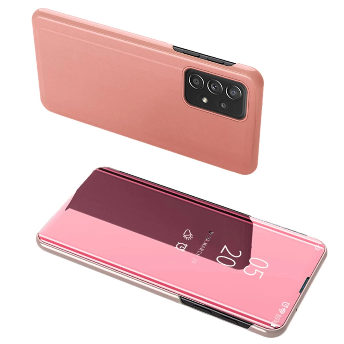 clear View Case Apverčiamasis Dangtelis samsung Galaxy A73, Rožinės Spalvos