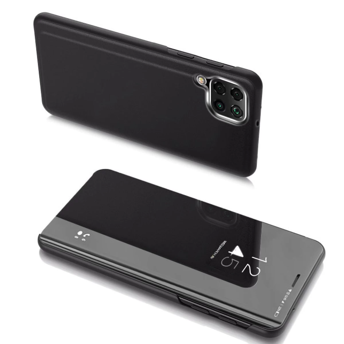 clear View Case Apverčiamo Dangtelio Dėklas, Skirtas samsung Galaxy A22 5g, Juodas