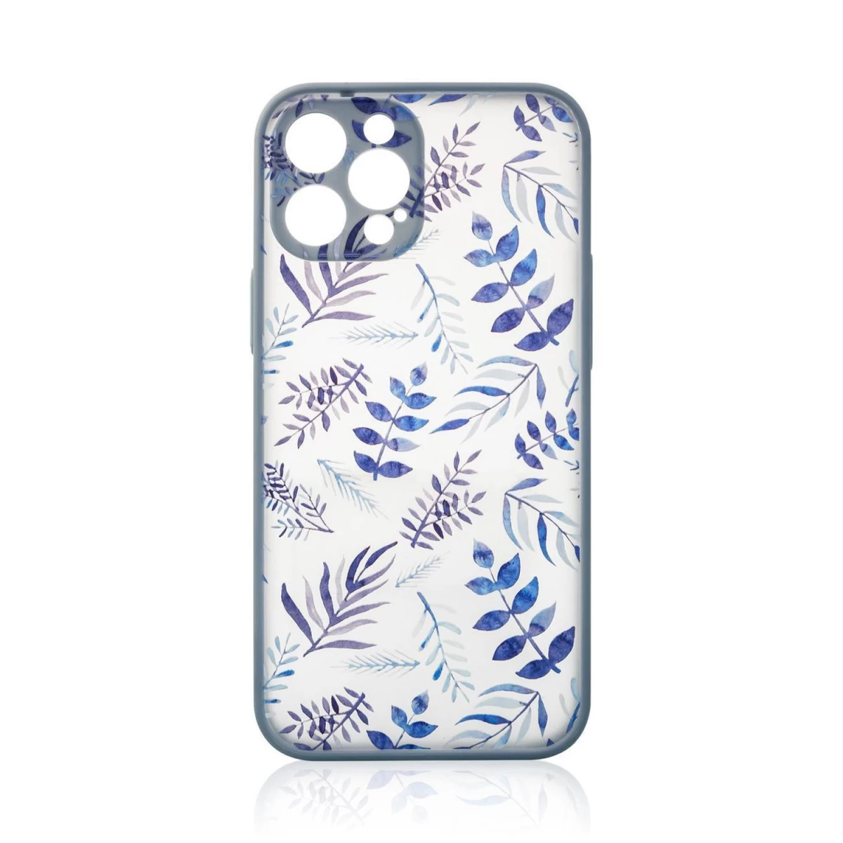 Dizaino Dėklas iphone 12 Pro Max Tamsiai Mėlynas Gėlių Dėklas