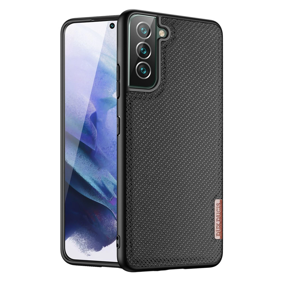 Dux Ducis Fino Nailonu Dengtas Dėklas Samsung Galaxy S22+ (s22 Plus) Juodas