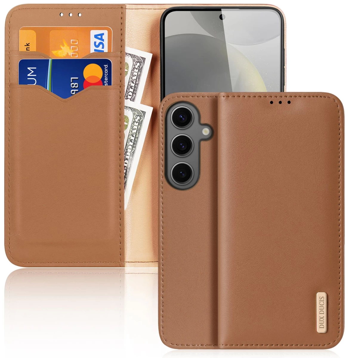 Dux Ducis Hivo Apverčiamasis Dangtelis Su Rfid Užraktu, Skirtas samsung Galaxy S24+ - Rudas