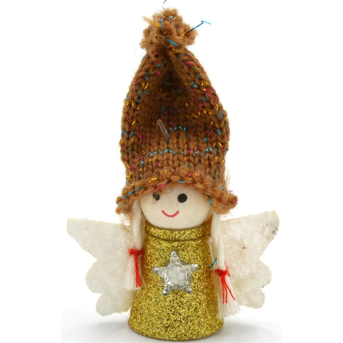 Kalėdų Angelas Pakabukas Auksinis 7cm