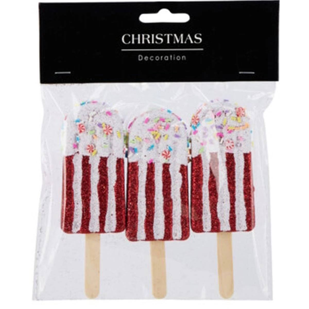 Ledų Pakabinama Dekoracija 3 Vnt. - Raudona