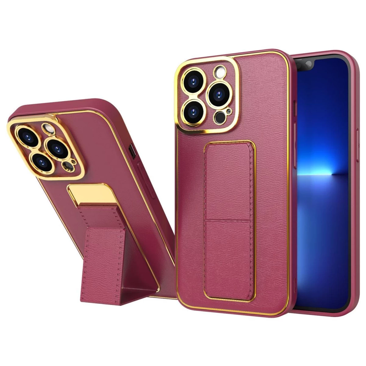 Naujas iphone 12 Dėklas Su Raudonu Stovu