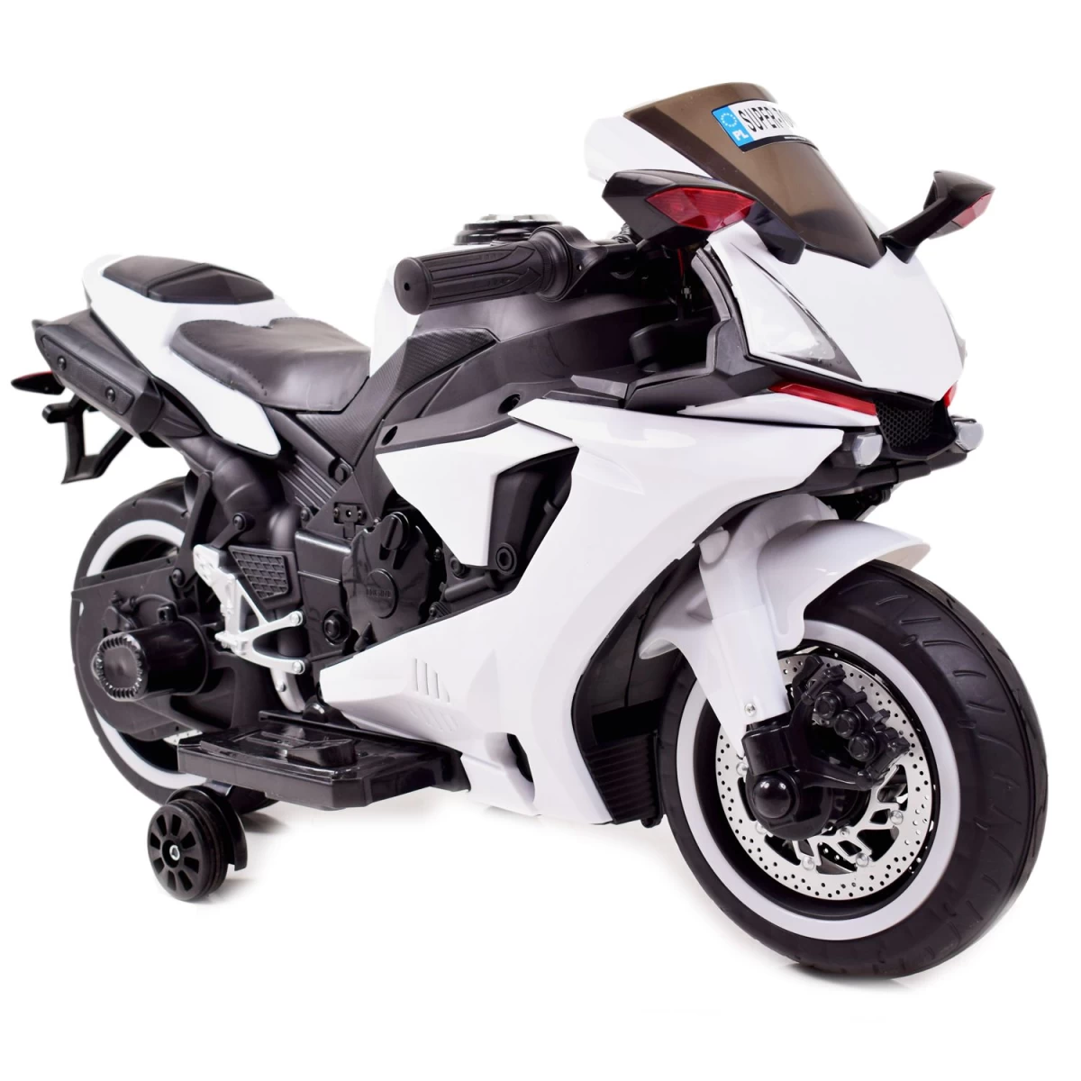 Naujausias Puikus Motociklas Lenktynininkas - šviečiantys Ratai, Skydelis, Garsai, Dujos Rankenoje, Minkšta Sėdynė /qd1900