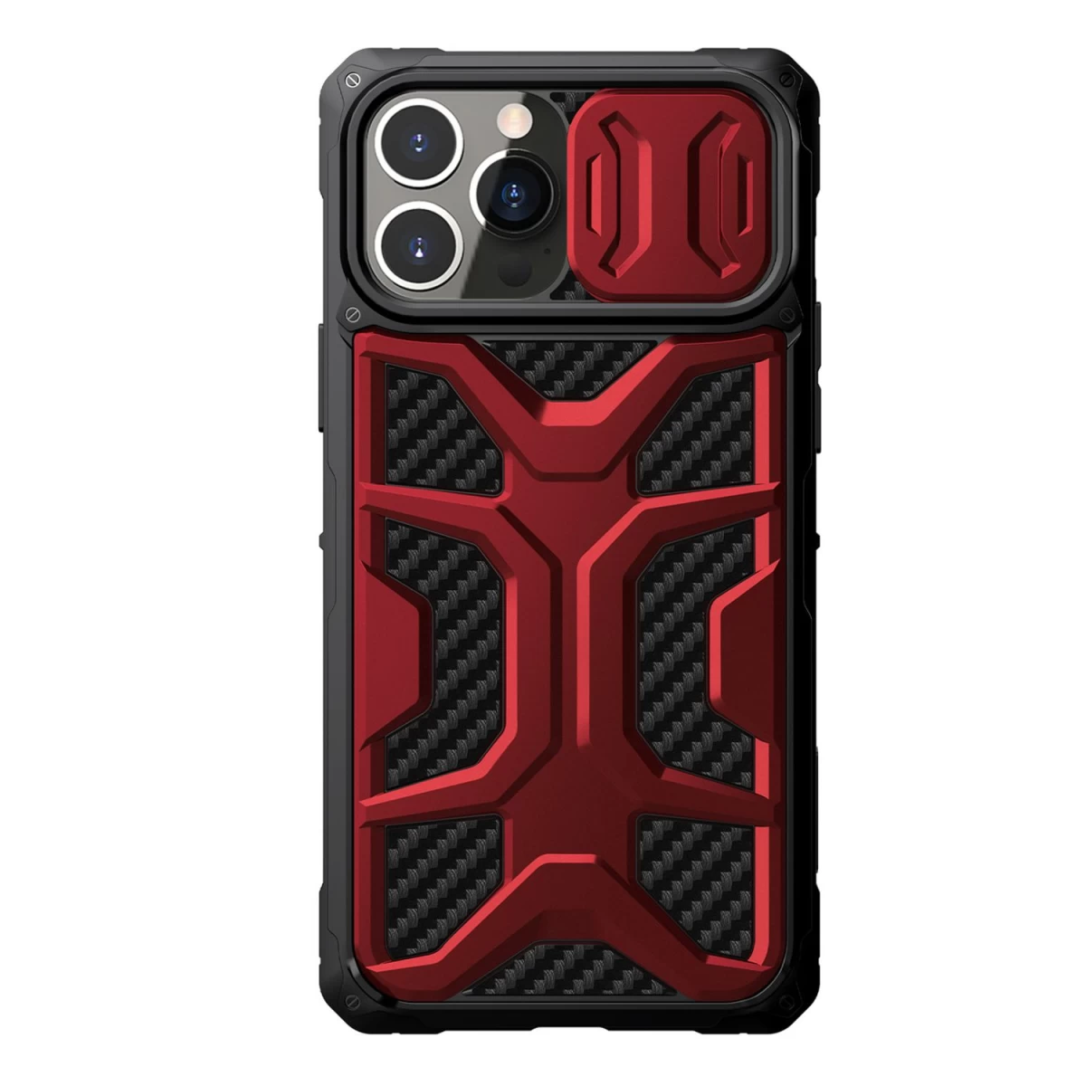 Nillkin Adventruer Case For Iphone 13 Pro šarvuotas Dėklas Su Raudonu Kameros Dangteliu