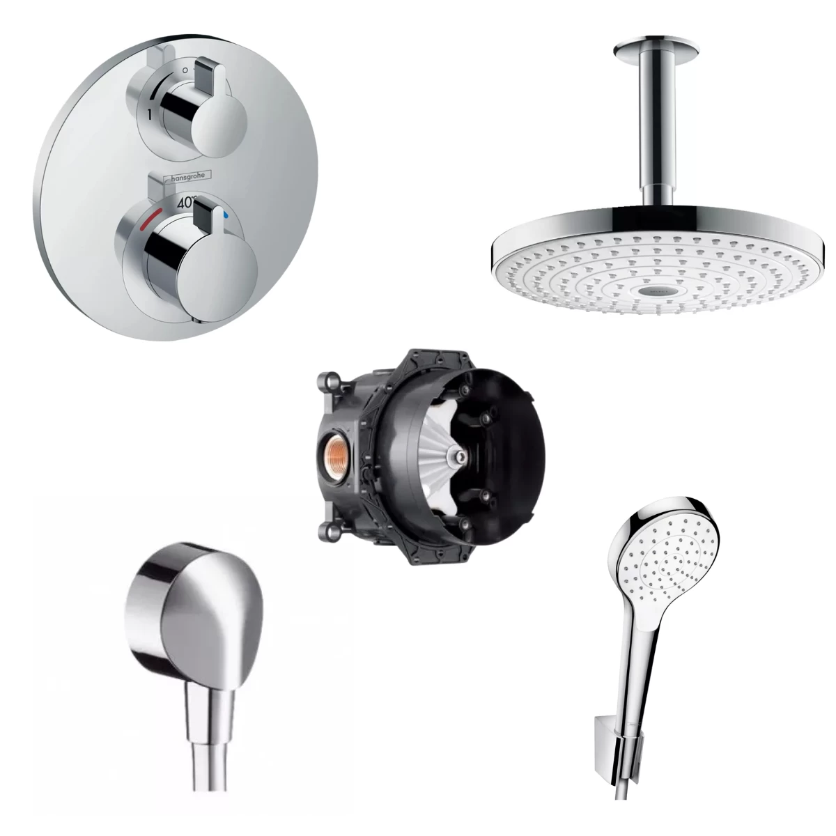 Potinkinis termostatinis dušo komplektas Hansgrohe Ecostat S
