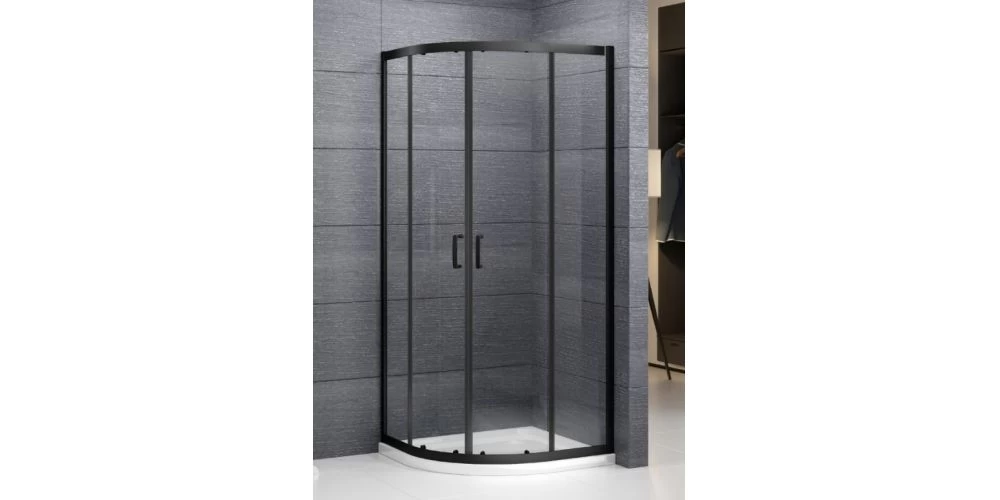 Pusapvalė dušo kabina Roth Albis 90x90 cm su juodais profiliais