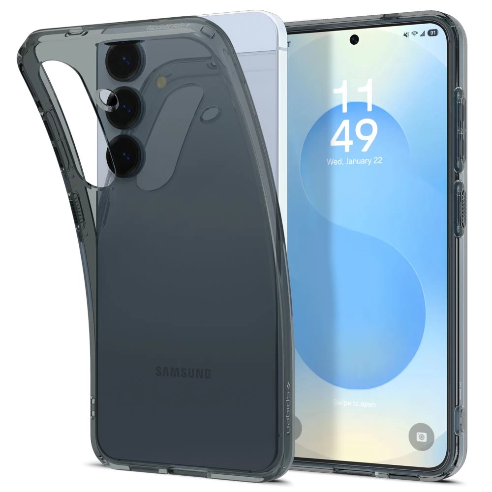 samsung Galaxy S25+ Skystųjų Kristalų Dėklas - Juodas Permatomas