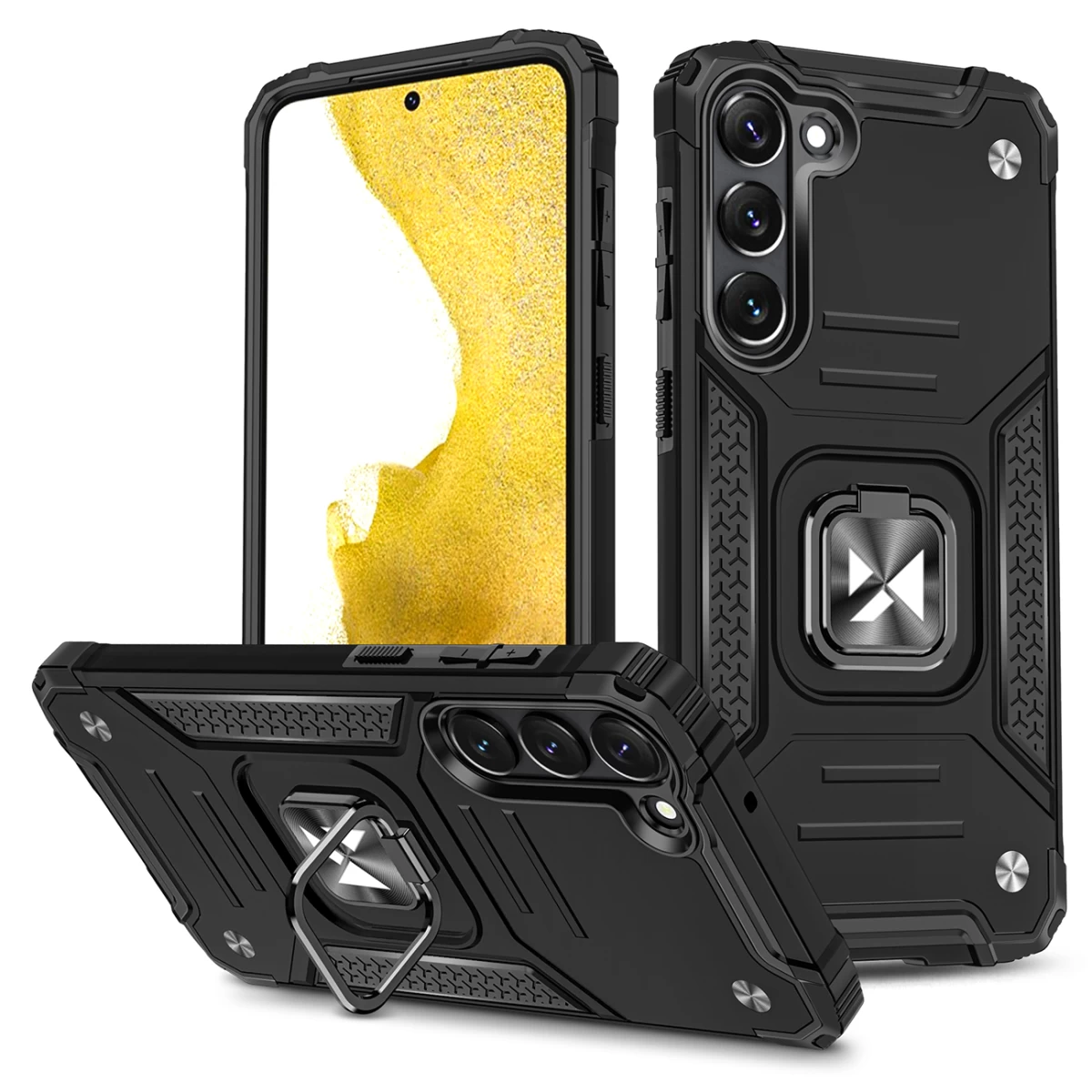 šarvuotas Dėklas samsung Galaxy S23+ Magnetinis Laikiklis Ring Armor Juodas