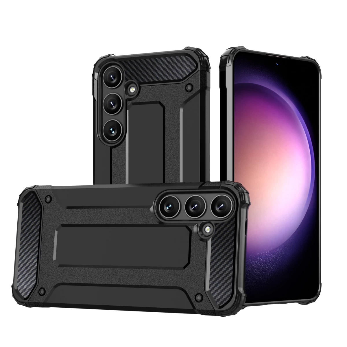 šarvuotas Sustiprintas Dėklas Samsung Galaxy S24 Hybrid Armor Juodas