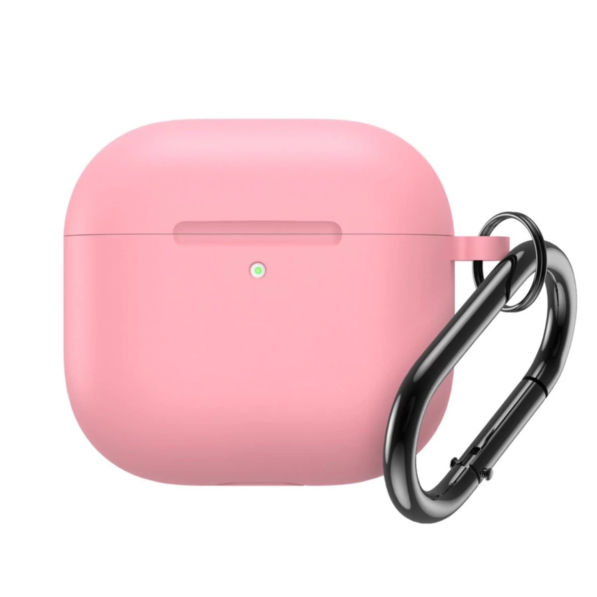 Silikoninis Dėklas airpods 4 Su Karabinu - Rožinis