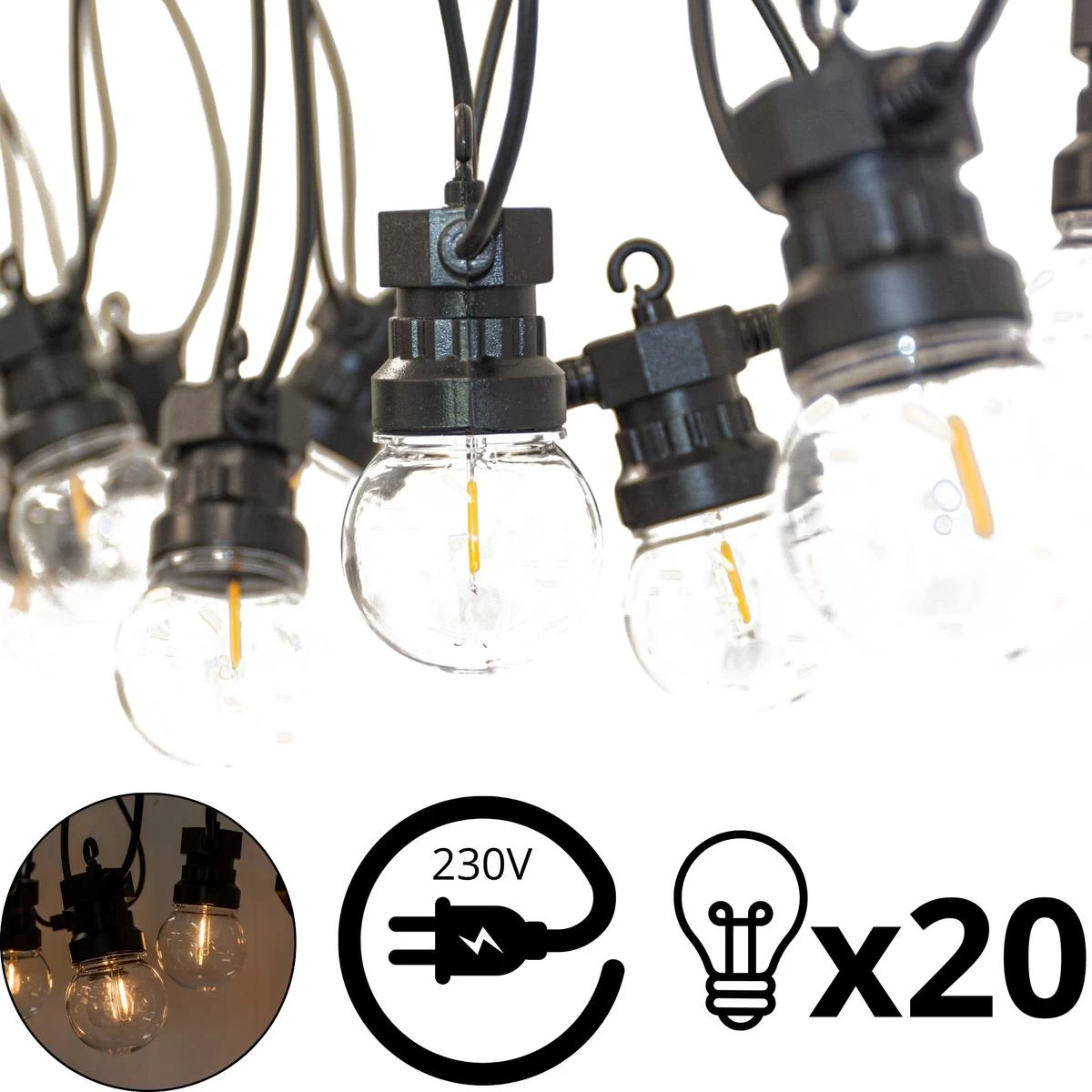 Sodo Girlianda šalis šviesa 20led Sodo Girlianda šalis šviesa 20led