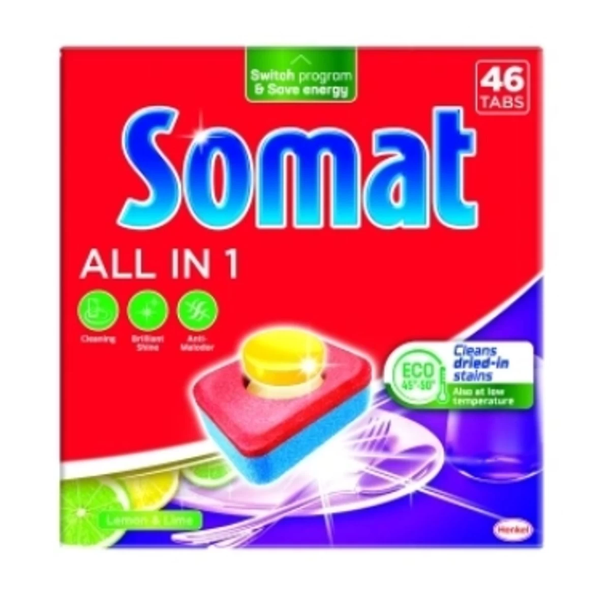Somat, all In 1 Indų Ploviklio Tabletės Citrina, 46 Vnt.