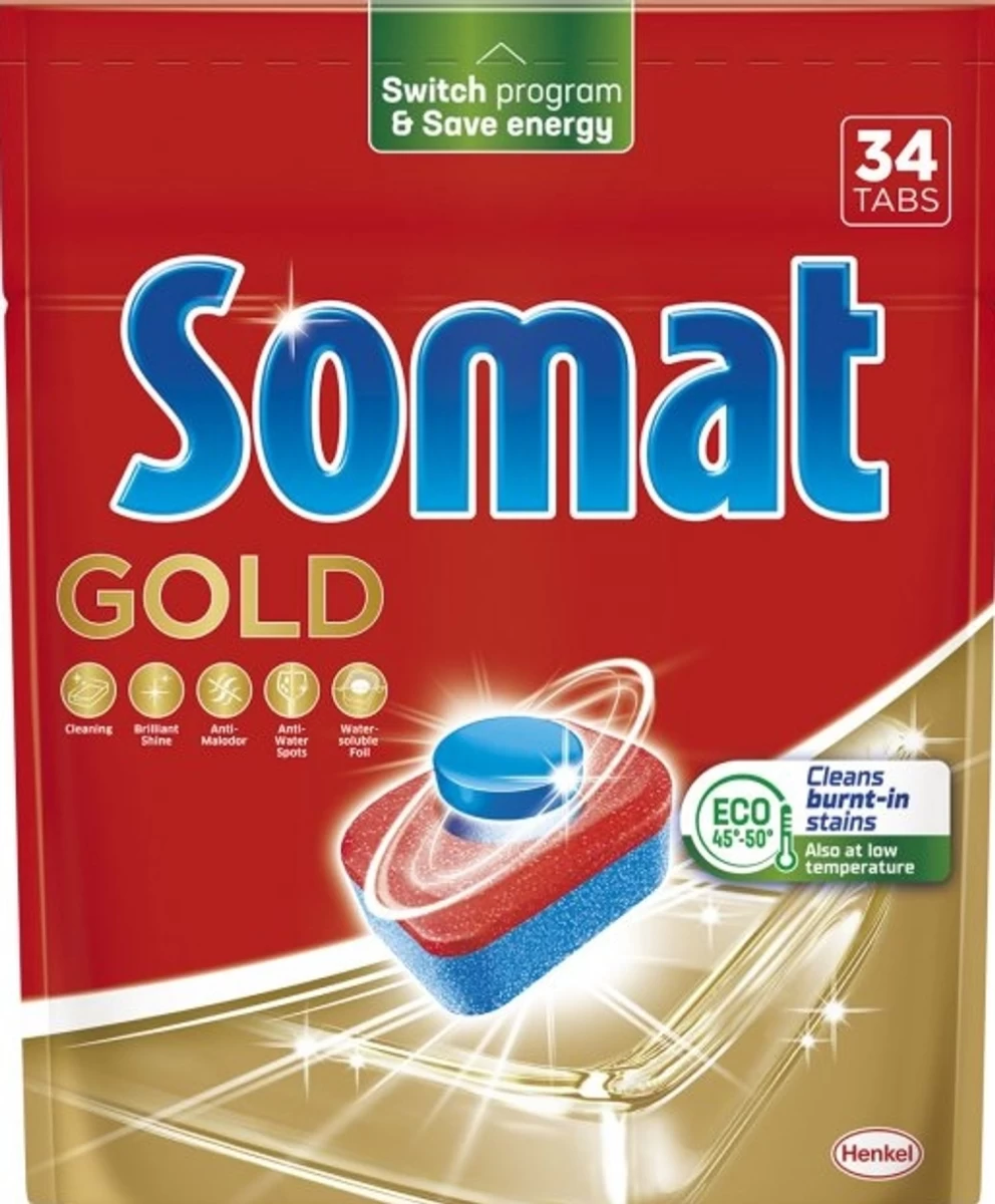 Somat, Auksinės Indų Ploviklio Tabletės, 34 Vnt.