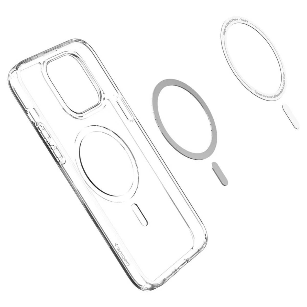 spigen Ultra Hybrid Mag Dėklas Su magsafe, Skirtas iphone 14 Pro Max - Skaidrus Ir Baltas