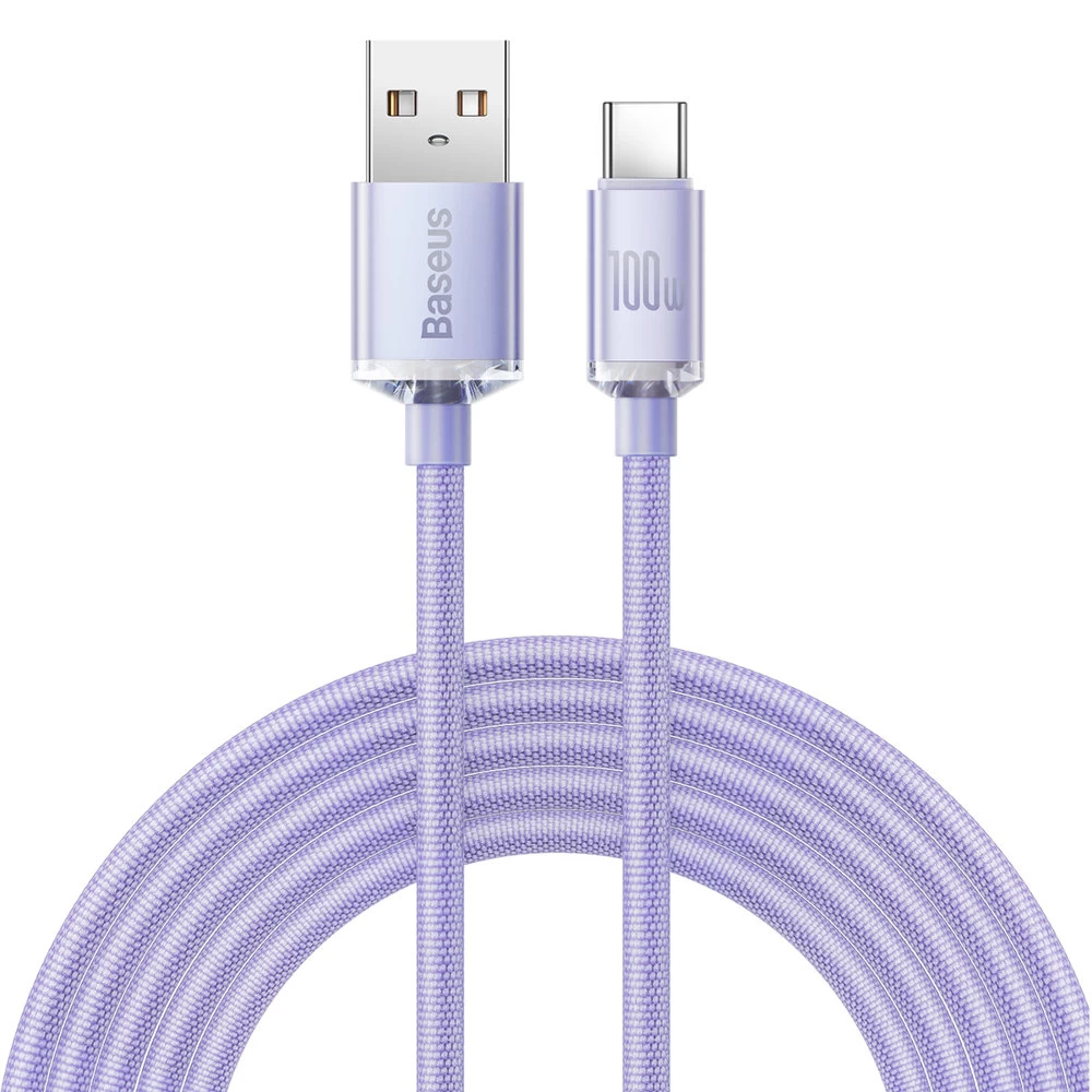 Usb-c Greitojo įkrovimo Ir Duomenų Perdavimo Kabelis Usb-c 100w 2 M Violetinės Spalvos
