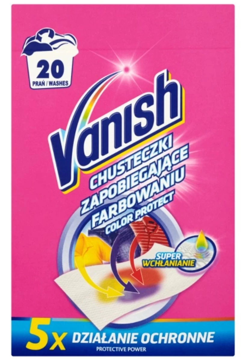 Vanish Dėmių šalinimo Servetėlės, Apsaugančios Nuo Dažų Pernešimo Skalbiant, 10 Vnt.
