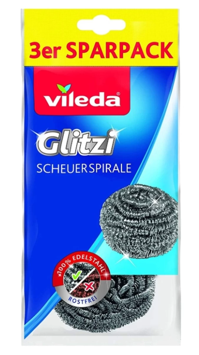 Vileda, Glitzi, Nerūdijančio Plieno Kempinėlė, 3 Vnt.